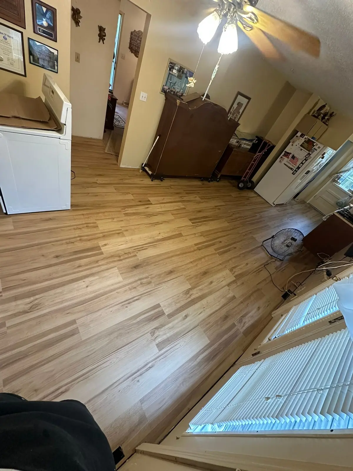Light Wood-Look Plank in Hall, Kitchen and Living Room — finished photo 2