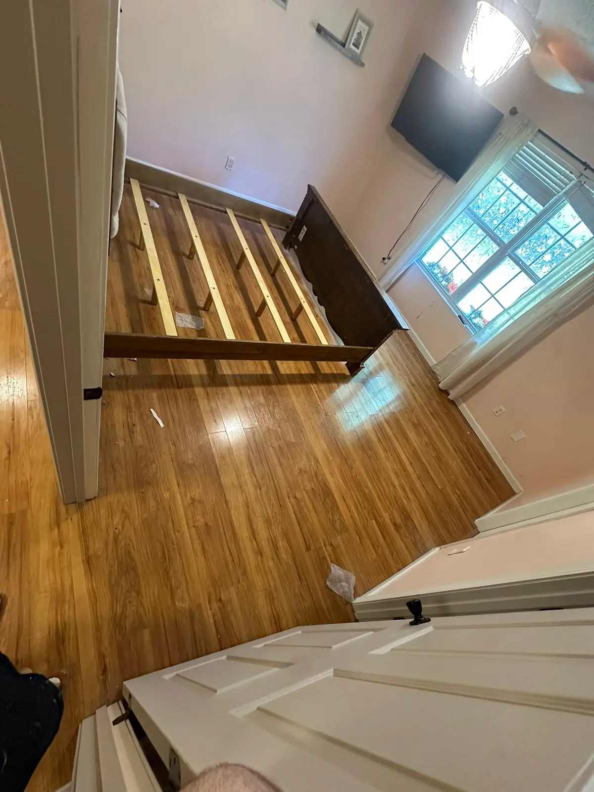 Dark Wood-Look Plank Through Main Living Areas — Before photo 3