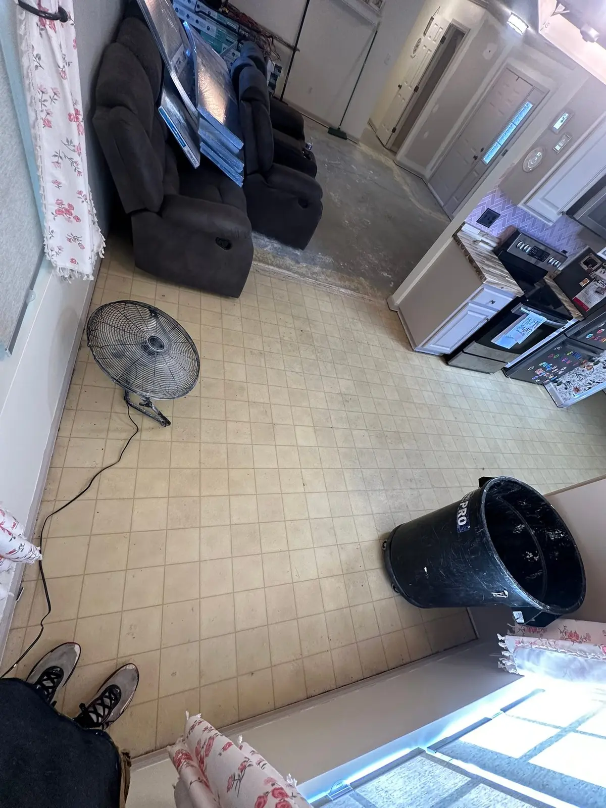 Dark Wood-Look Plank Through Main Living Areas — Before photo 7
