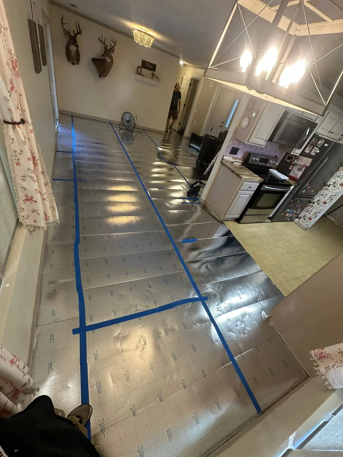 Dark Wood-Look Plank Through Main Living Areas — Progress photo 3