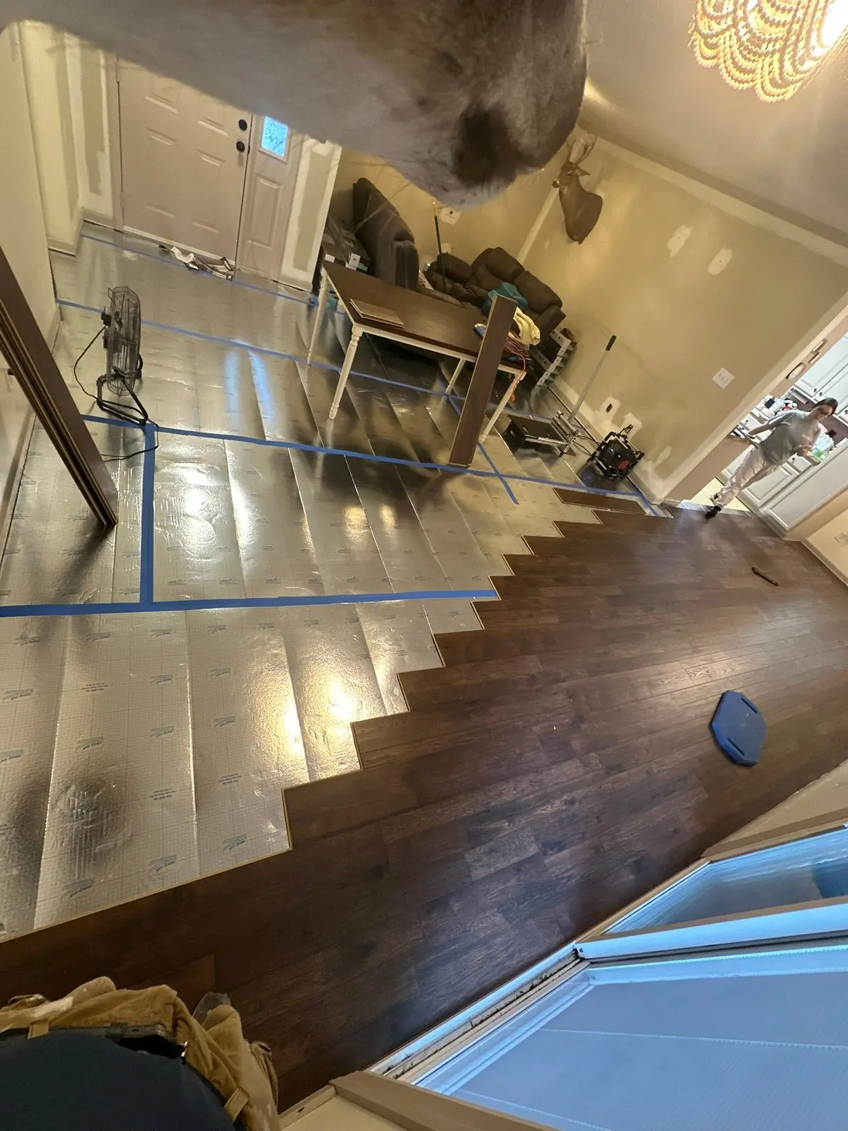 Dark Wood-Look Plank Through Main Living Areas — Progress photo 5