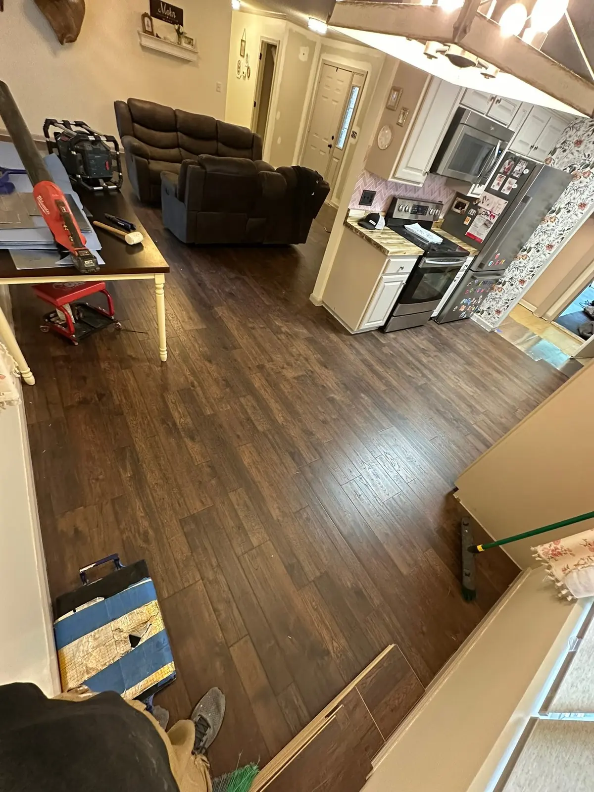 Dark Wood-Look Plank Through Main Living Areas — finished photo 9