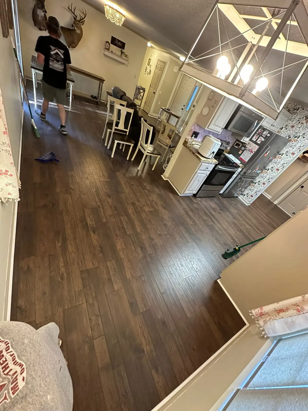 Dark Wood-Look Plank Through Main Living Areas