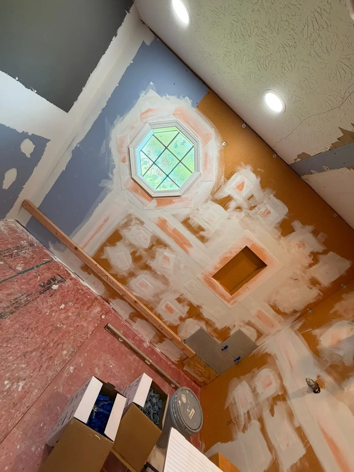 Garden-Tub Bath Gutted for New Tiled Shower — progress photo 3