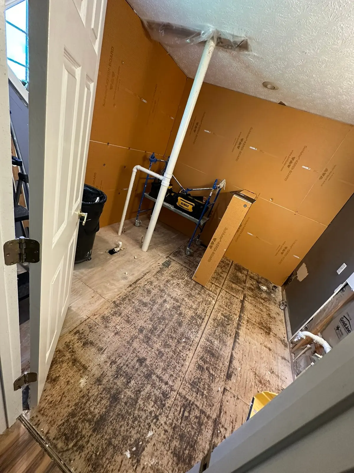Garden-Tub Bath Gutted for New Tiled Shower — Demo photo 5