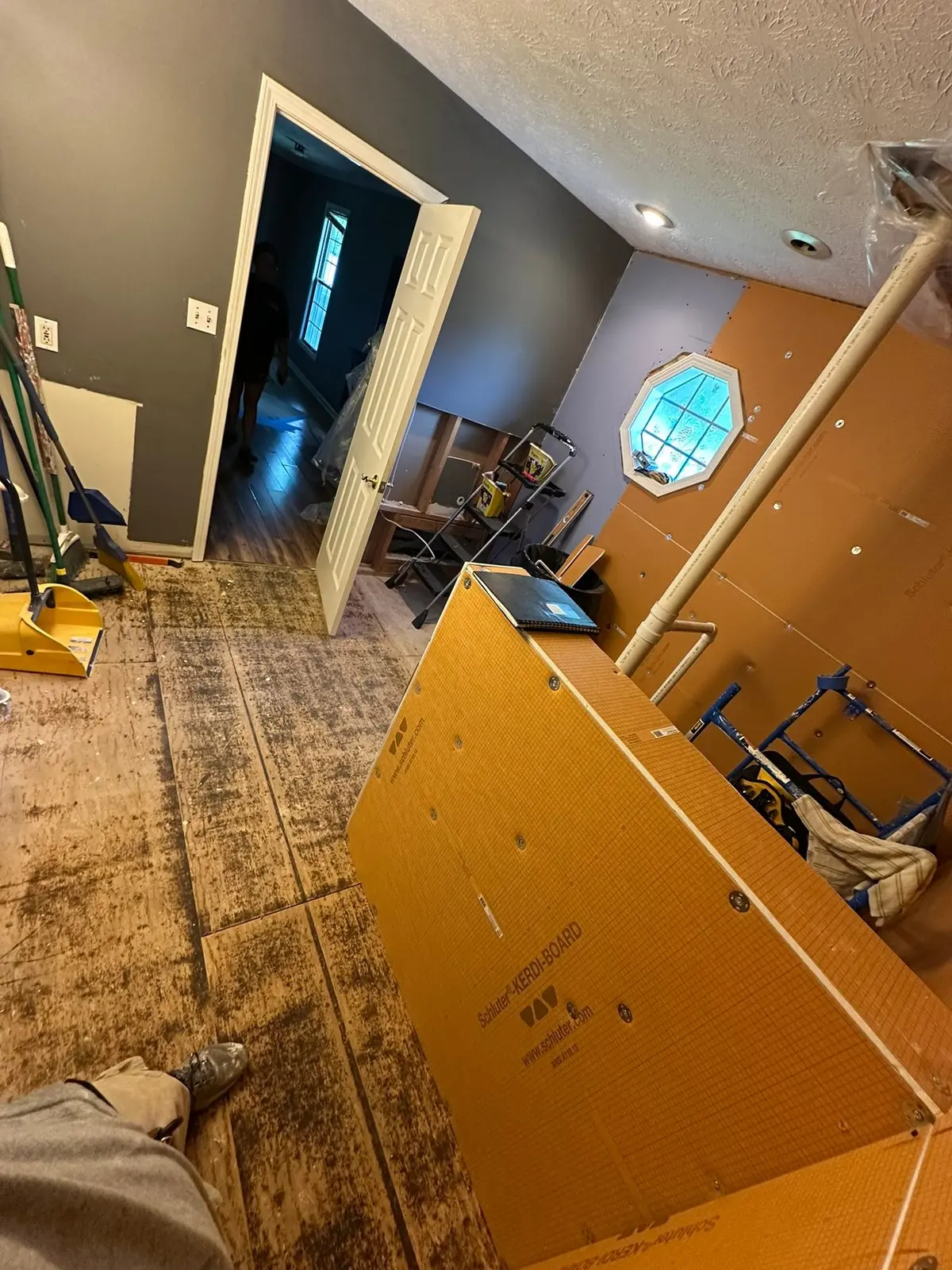Garden-Tub Bath Gutted for New Tiled Shower — Demo photo 6