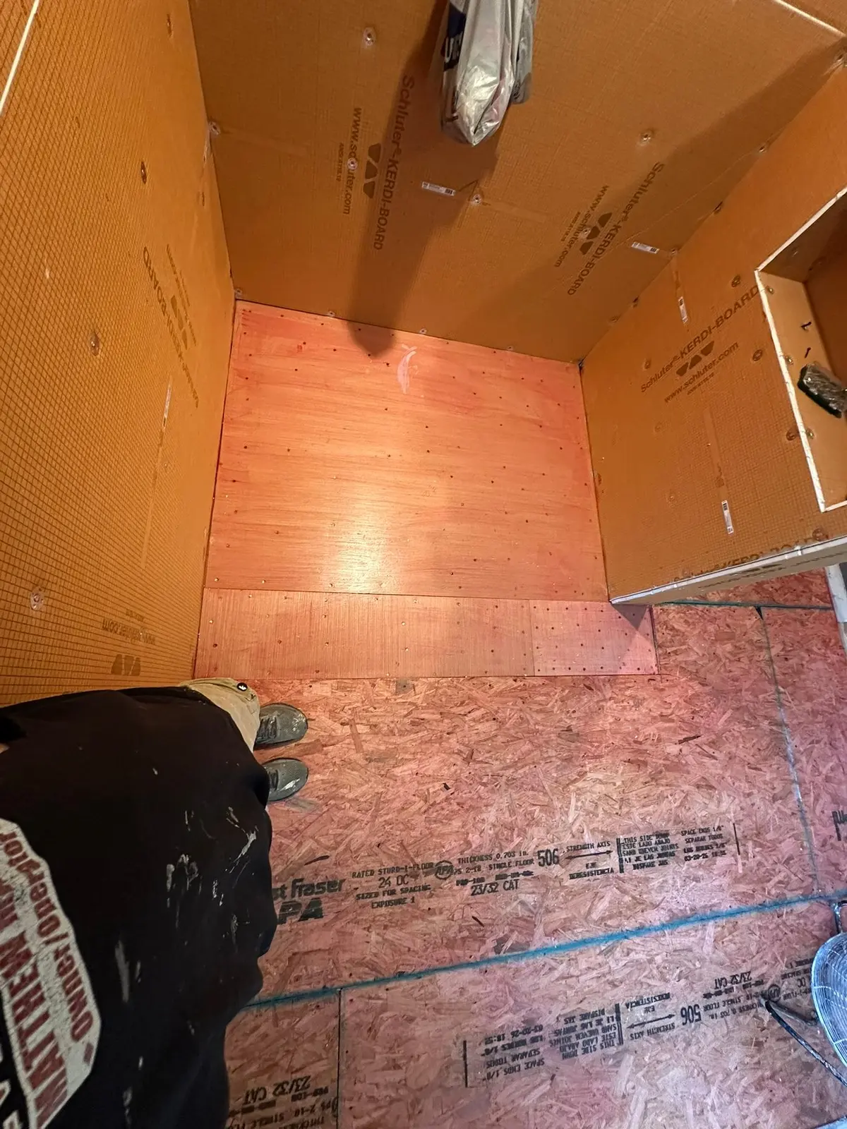 Garden-Tub Bath Gutted for New Tiled Shower — progress photo 5
