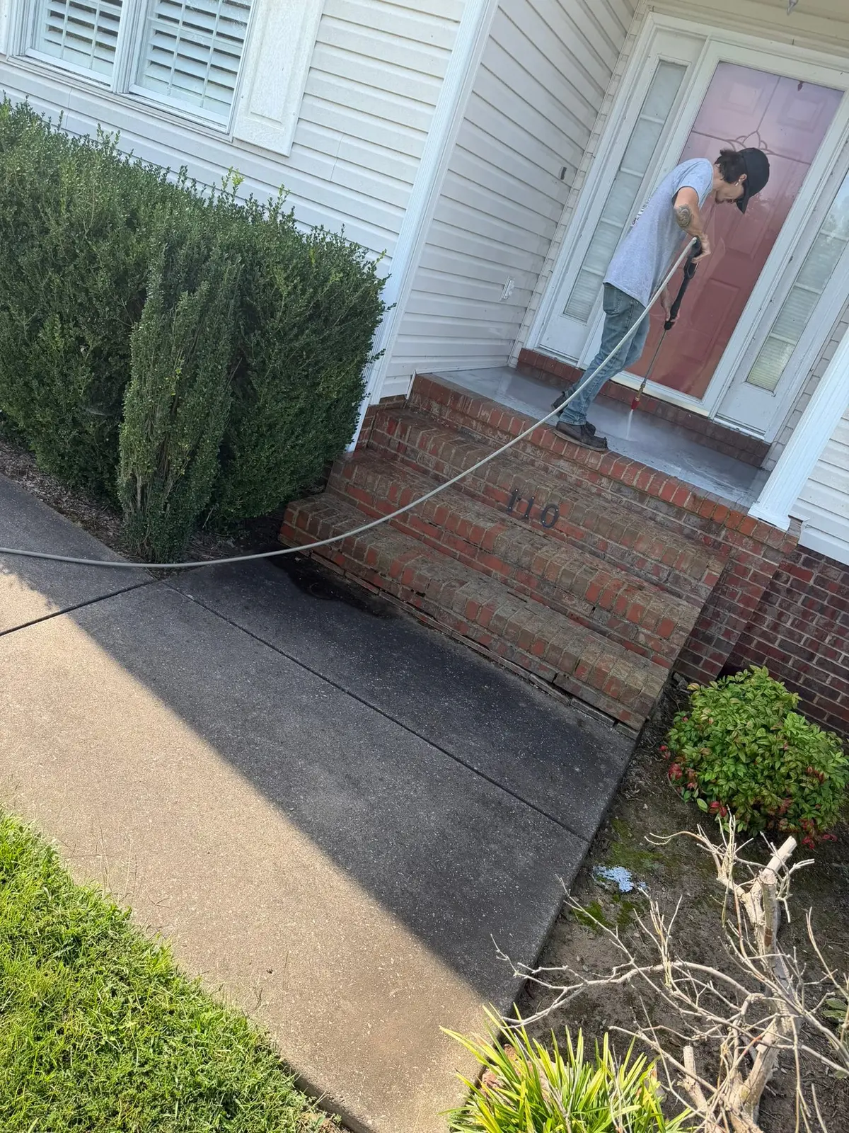 Vinyl-Sided House Washing and Exterior Photos — Progress photo 2